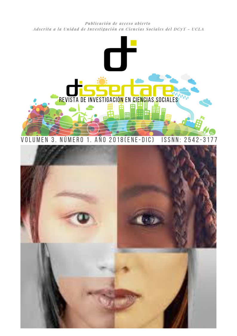 Revista Dissertare. Portada Volumen 3, Nº 1, Año 2018 (Enero- Diciembre)