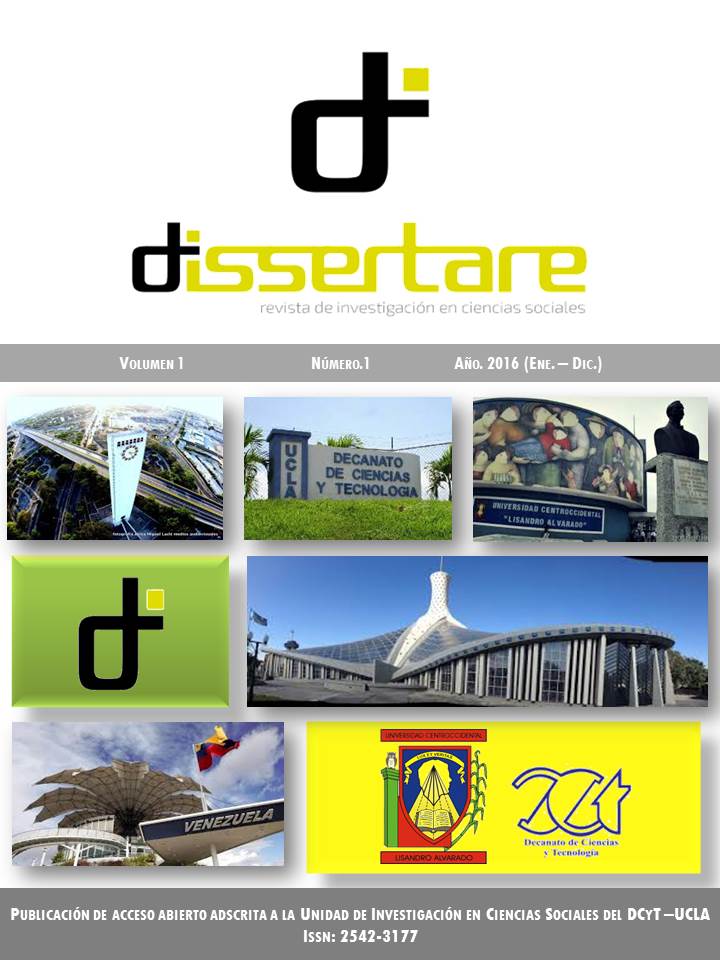 Revista Dissertare. Portada Volumen 1, Nº 1, Año 2016 (Enero- Diciembre)